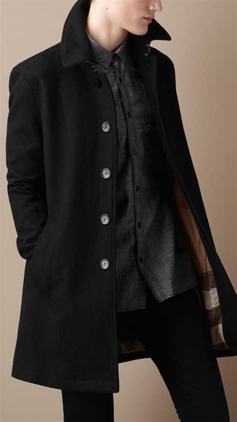 burberry brit black wool coat|Burberry trench coat waterproof.